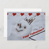 ラ恋しく思ブCC1199バレンタインおもしろい雪だるま ポストカード (正面/裏面)