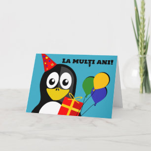 ラ数々のニ!ハッピーバースデーインRomanian Penguin カード