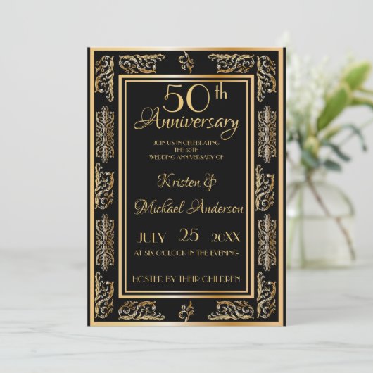 ラ王室のックスクラシックブラック金ゴールド50周年記念 招待状 (スタンド正面)