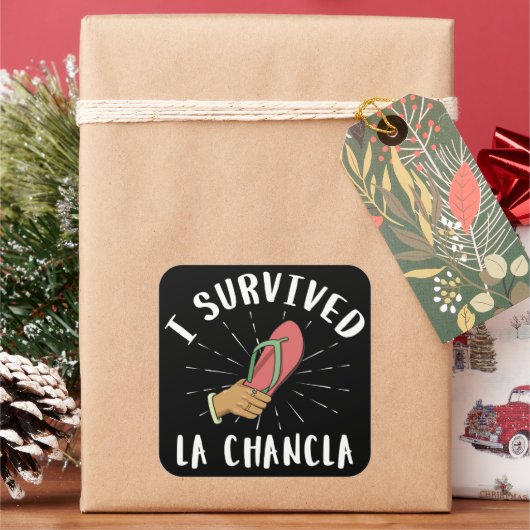 ラ生き延びチャンクラおもしろいメキシコの母親のジョーク スクエアシール (クリスマス)