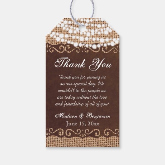 ラ素朴イツ結婚の感謝メッセージカード ギフトタグ (正面)