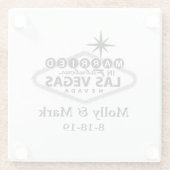 ラ結婚したスベガスパーソナライズされた結婚式の引き出物 ガラスコースター (裏面)