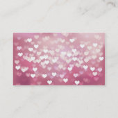 ラ結婚ブベクトル背景のピンク色の光沢ハート 名刺 (裏面)
