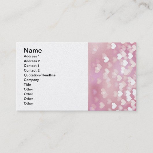 ラ結婚ブベクトル背景のピンク色の光沢ハート 名刺 (正面)