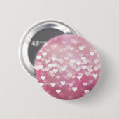 ラ結婚ブベクトル背景のピンク色の光沢ハート 缶バッジ (正面&裏面)
