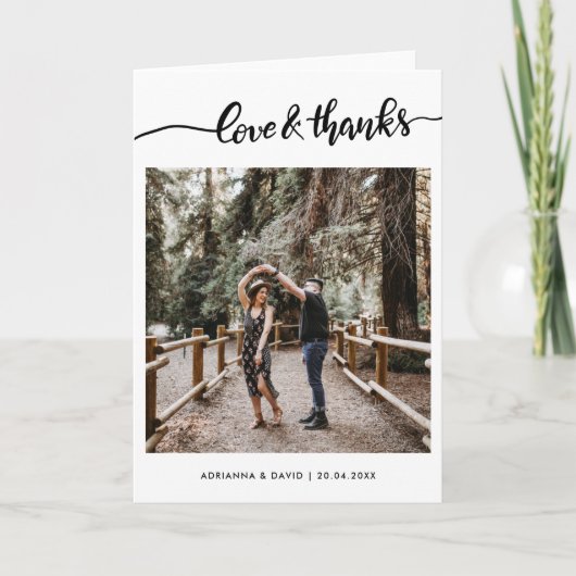 ラ結婚ブ&ス感謝していクリプト写真 サンキューカード (正面)