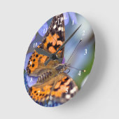 ラ絵を描ディレディ・バタフライ壁時計 ラウンド壁時計 (傾斜)