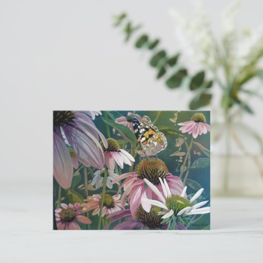 ラ絵を描ディレディ・バタフライ・コンフォローズ水彩画 ポストカード (スタンド正面)