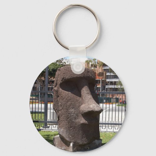 ラ自然史博物館のモアイ像 キーホルダー (正面)