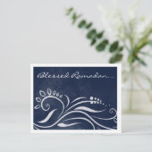 ラ賛美マダン青いイスラーム華美挨拶 ポストカード (スタンド正面)