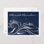 ラ賛美マダン青いイスラーム華美挨拶 ポストカード (正面/裏面)