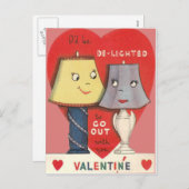 ラ風変わりンプ光おもしろいハートバレンタイン シーズンポストカード (正面/裏面)