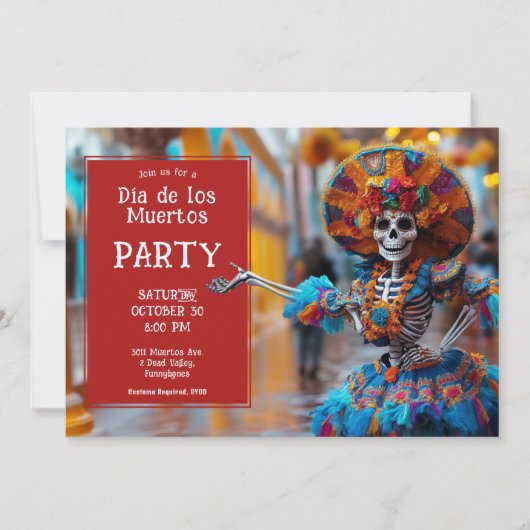 💀ラ鮮やかカラベラ青 招待状 (正面)