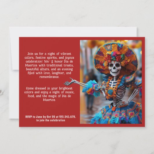 💀ラ鮮やかカラベラ青 招待状 (裏面)