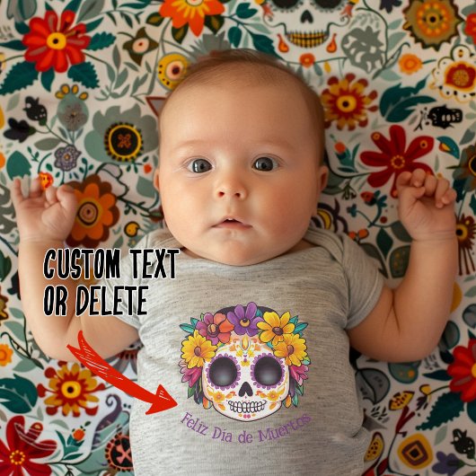 🌹ラ・カトリーナ　死者の日へのオマージュ 🌹 ベビーボディスーツ