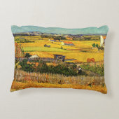 ラ・クラウの収穫、モンマジュール(フランス、プロヴァンス)by ヴィンセント・ヴァン・ゴッホ アクセントクッション (裏面)