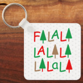 ラ…クリスマスツリーズグリーンレッドスノーフレーク キーホルダー (正面)