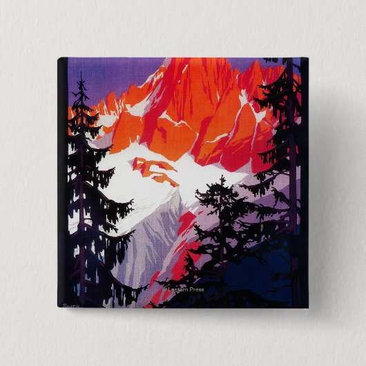 ラ・シャイン・デ・モンブランヴィンテージポスターEurope 缶バッジ (正面)