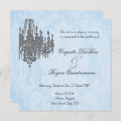 ラ・シルバー・スパークル・シャンデリア・インビテーション 招待状 (正面/裏面)