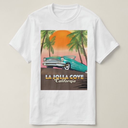 ラ・ジョラコーヴカリフォルニア旅行ポスター Tシャツ (デザイン正面)