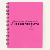 ラ・セコンデがホットピンクとブラックに変わる ノートブック (正面)