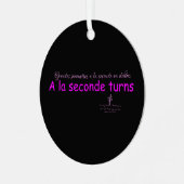 ラ・セコンドが黒桃色に変わる メタルオーナメント (正面左)