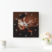 ラ·ツアー·マグダレネ·ウィズ·喫煙·フレーム スクエア壁時計 (ホーム)