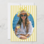 ラ・ドゥルチェ・ヴィータ イエロー ストライプ 感謝カード 招待状 (裏面)