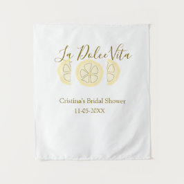 ラ・ドゥルチェ・ヴィータ イエロー レモン ブライダル シャワー パステル ボ タペストリー