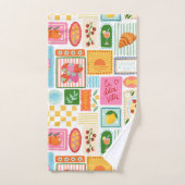 ラ・ドルチェ・ヴィタ イタリアン フレンチ パターン カラフル バスタオルセット (ハンドタオル)