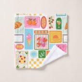 ラ・ドルチェ・ヴィタ イタリアン フレンチ パターン カラフル バスタオルセット (ウォッシュタオル)