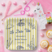 ラ・ドルチェ・ヴィタ イタリアン ブライズシャワー パーティ ペーパープレート (パーティー)