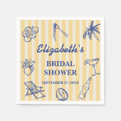 ラ・ドルチェ・ヴィタ レモン イタリアン ブライダルシャワー スタンダードカクテルナプキン (正面)