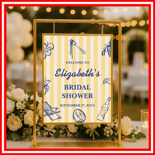 ラ・ドルチェ・ヴィタ レモン イタリアン ブライダル シャワー ウェルカム ポスター