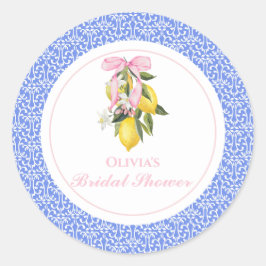 ラ・ドルチェ・ヴィタ レモン ピンク ボウ ブライダルシャワー ラウンドシール