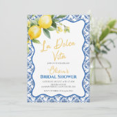 ラ ドルチェ ヴィタ レモン フラワーブライダルシャワー招待状 招待状 (スタンド正面)
