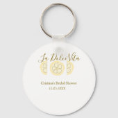 ラ・ドルチェ・ヴィータ イエロー レモン ブライダル シャワー パステル ボ キーホルダー (裏面)