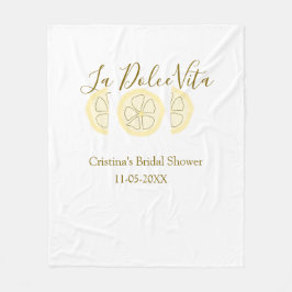 ラ・ドルチェ・ヴィータ イエロー レモン ブライダル シャワー パステル ボ フリースブランケット