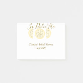 ラ・ドルチェ・ヴィータ イエロー レモン ブライダル シャワー パステル ボ ポストイット