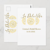 ラ・ドルチェ・ヴィータ イエロー レモン ブライダル シャワー パステル ボ ポストカード (正面/裏面)