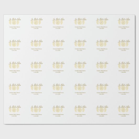 ラ・ドルチェ・ヴィータ イエロー レモン ブライダル シャワー パステル ボ ラッピングペーパー (フラット)