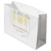 ラ ドルチェ ヴィータ イエロー レモン ブライダル シャワー パステル ボ ラージペーパーバッグ (裏面アングル)