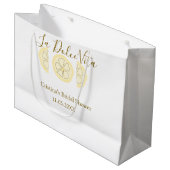 ラ ドルチェ ヴィータ イエロー レモン ブライダル シャワー パステル ボ ラージペーパーバッグ (正面アングル)