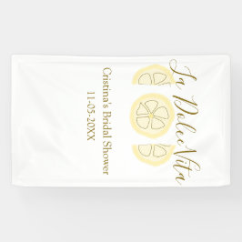 ラ・ドルチェ・ヴィータ イエロー レモン ブライダル シャワー パステル ボ 横断幕