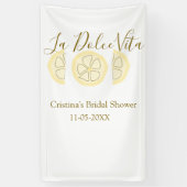 ラ・ドルチェ・ヴィータ イエロー レモン ブライダル シャワー パステル ボ 横断幕 (縦)