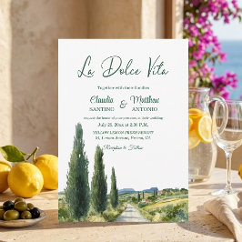 ラ・ドルチェ・ヴィータ イタリアの眺め エレガントな結婚式 招待状