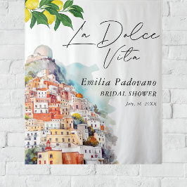 ラ・ドルチェ・ヴィータ イタリアン ブライズシャワー バックドロップ タペストリー