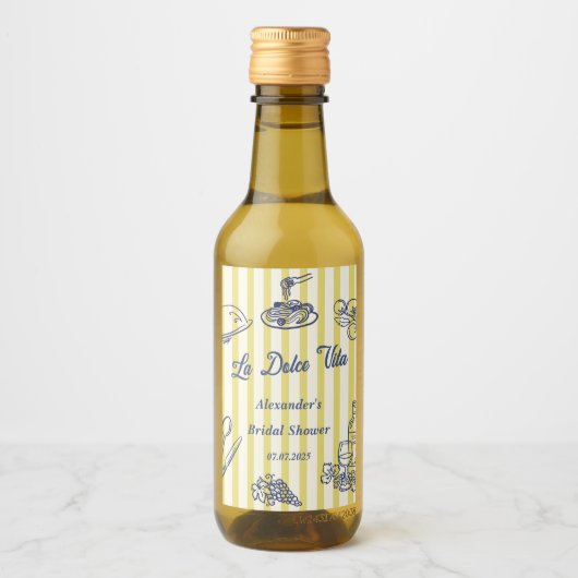 ラ・ドルチェ・ヴィータ イタリアン ブライズシャワー パーティー ワインラベル (正面)