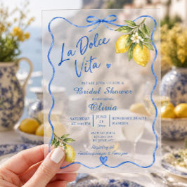 ラ・ドルチェ・ヴィータ イタリアン ブライダルシャワー アクリル招待状