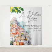 ラ・ドルチェ・ヴィータ イタリアン ブライダルシャワー バックドロップ タペストリー (正面)